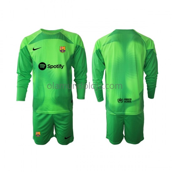 Camisola FC Barcelona Guarda-redes Criança Equipamento Primeiro 2022-2023 Manga Comprida